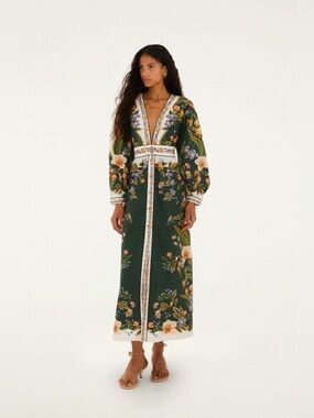 FARM Rio | Dresses | Farm Rio Superbloom Tapestry Cream Maxi Dress